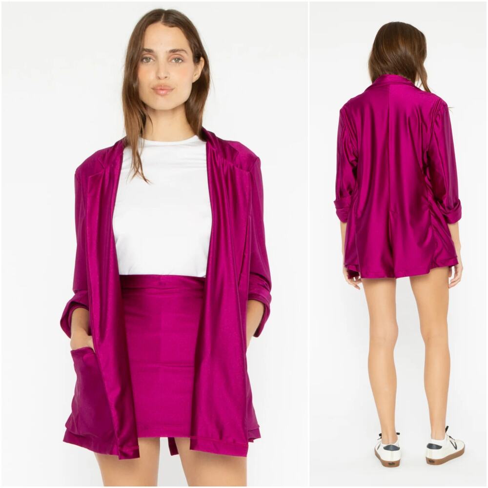 Ripley Rader SATEEN Stretch Oversized Blazer Magenta size 1 (XS)